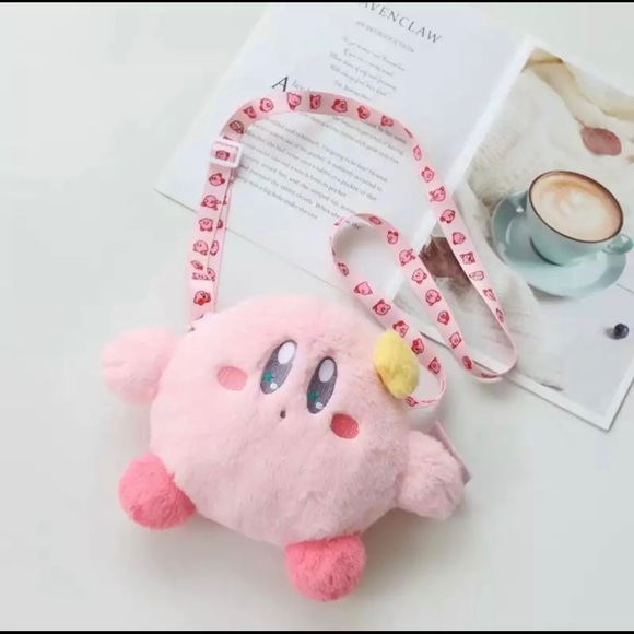 Cute Kirby star plush adjustable strap crossbody purse bag - Picture 2 of 5